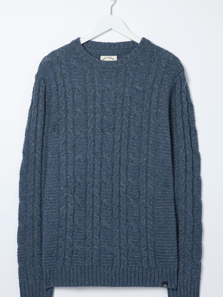 FatFace Blue Funtley Cable Crew Jumper (920710) | €37