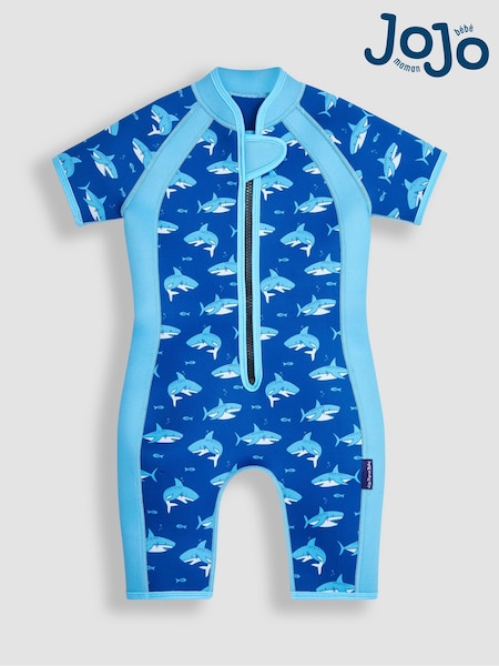 JoJo Maman Bébé Blue Shark Printed Junior Wetsuit (920930) | €47