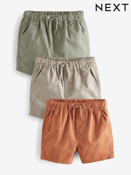Salbeigrün/Stein/Apricot-Orange - Pull On Shorts 3 Pack (3mths-7yrs) (921313) | 16 € - 22 €