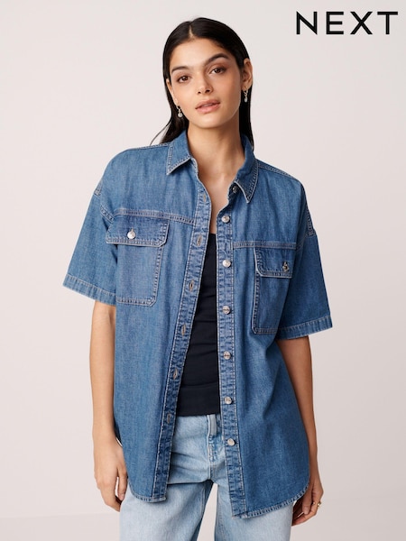 Mid Blue Short Sleeve Denim Shirt (921859) | €12