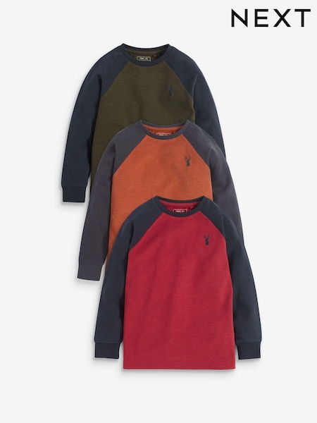 Mehrfarbig - Long Sleeve Raglan T-Shirts 3 Pack (3-16yrs) (921931) | 21 € - 28 €