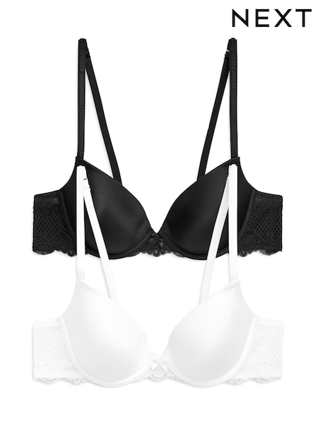 Черный/белый - Light Pad Plunge Bras 2 Pack (922199) | €10