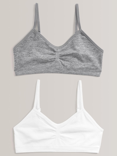 Grau/weiß - 2 Pack Seam Free Crop Tops (7-16yrs) (922220) | 8 €