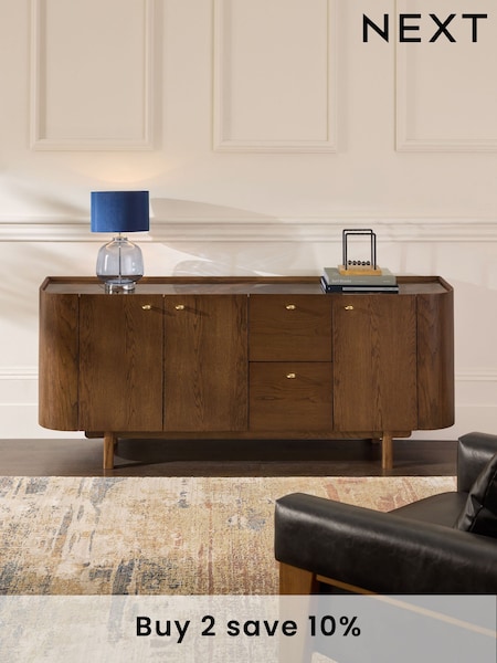 Dark Edwin Oak Veneer Ceramic Top Large Sideboard (922700) | €1,225