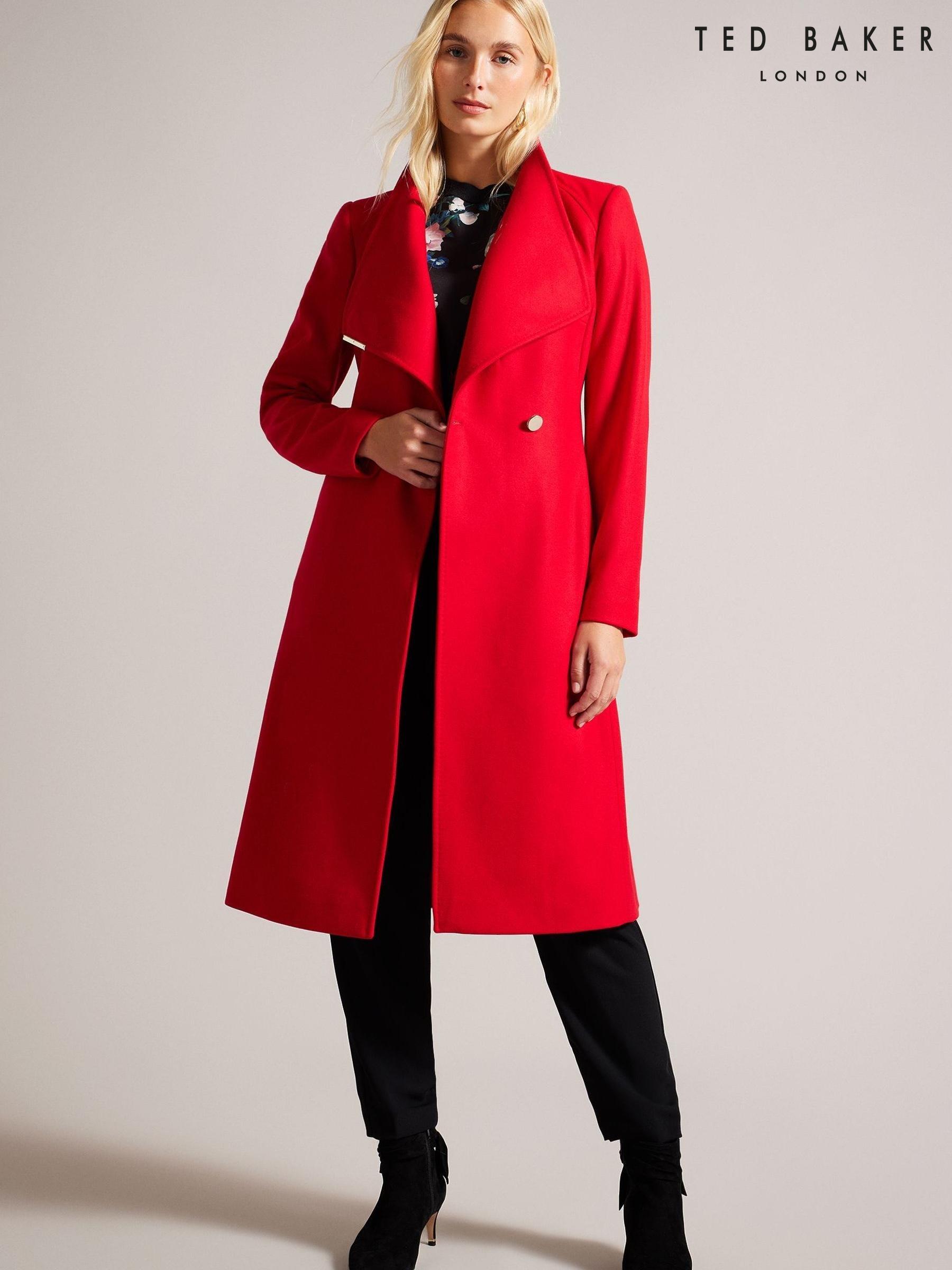 Red ted baker coat clearance