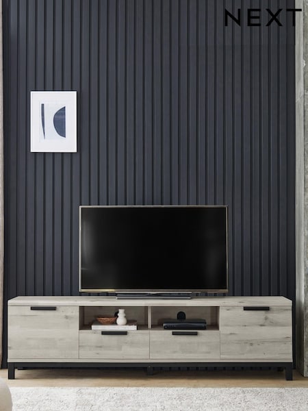 Grey Bronx Up to 80 inch Oak Effect Slim TV Unit (923290) | €580