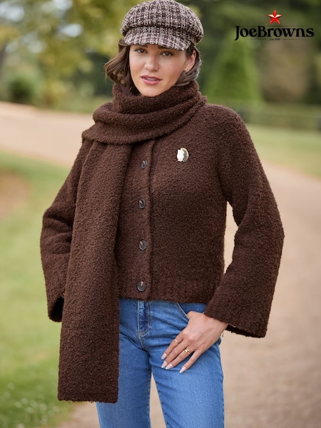 Brown - Joe Browns Kensington Check Boucle Baker Hat