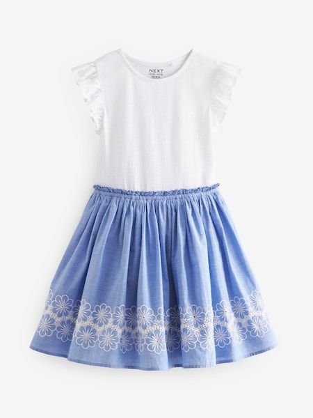 Blau/Weiß - Embroidered Skirt Dress (3-12yrs) (923607) | 13 € - 16 €