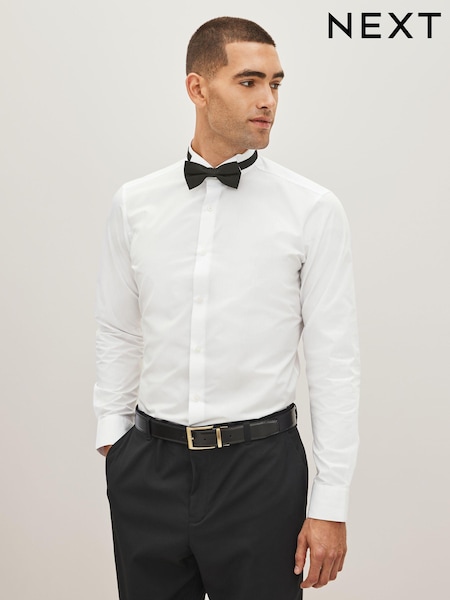 White 100% Cotton Single Cuff Dress Shirt (923616) | AED63