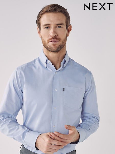 Blue Slim Fit Button Down Easy Iron Oxford Shirt (923619) | 145 zł