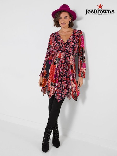 Red - Joe Browns Paisley Print Asymmetric Tunic Top