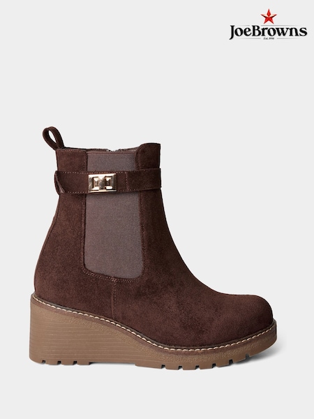 Brown - Joe Browns Willow Cosy Wedge Ankle Boots