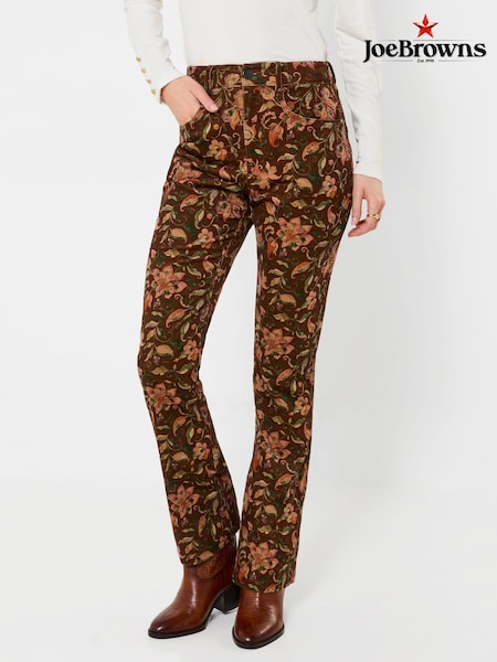 Brown - Joe Browns Bella Printed Cord Trousers