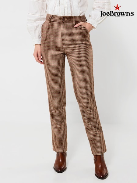 Brun - Pantalon cigarette Joe Brown -s Lola à carreaux