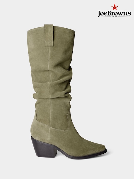 Green - Joe Browns West Coast Suede Knee High Boots