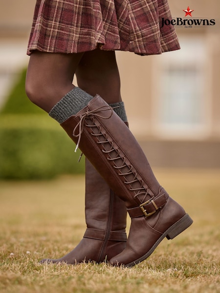Brown - Joe Browns Laces Up Knee High Boots