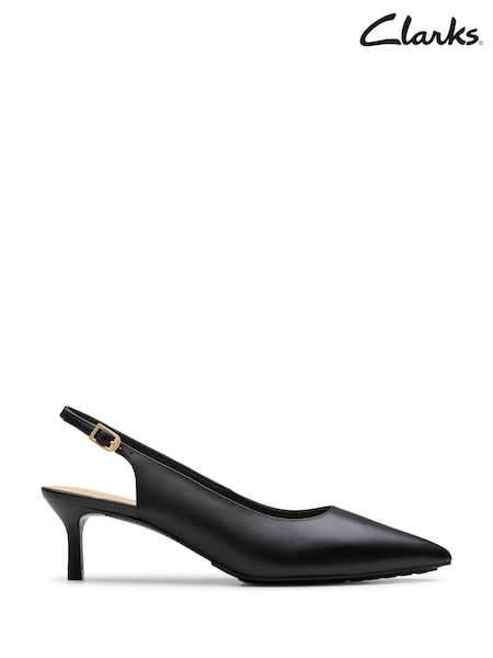 Negru - Pantofi Clarks Adela Sling din piele (924168) | 559 LEI