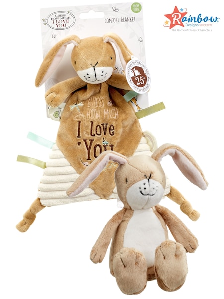 Rainbow Designs Natural Guess How Much I Love You Rattle And Comfort Toy (924249) | €29
