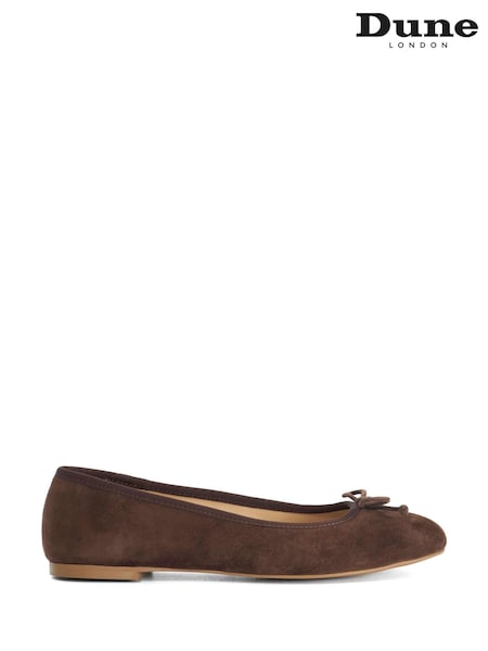 Brown - Dune London Leather Helenne Ballet Pumps