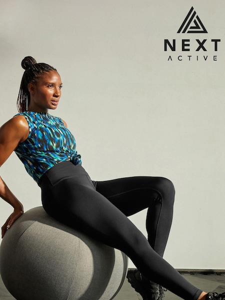 Black Next Active High Rise Sports Sculpting Leggings 2 Pack (924750) | AED79