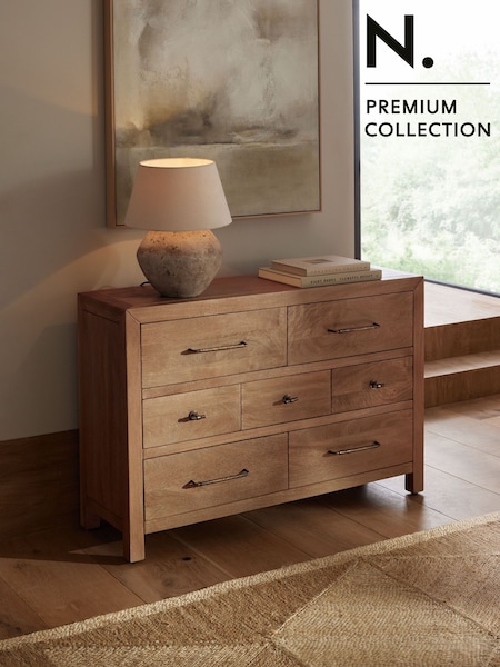 Dark Natural Chandler N. Premium Solid Mango Wood Chest of Drawers (924829) | €1,475
