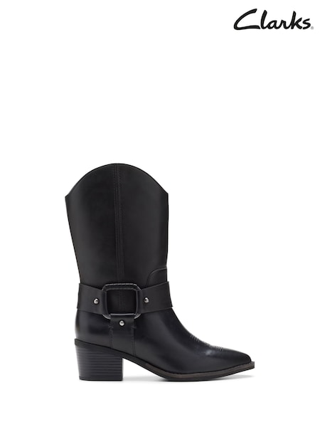 Negro - Clarks Leather Morzine Rise Western Boots (925157) | 184 €