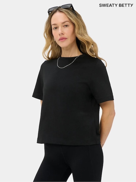 Noir - Sweaty Betty Elevated Cotton Boxy T-shirt