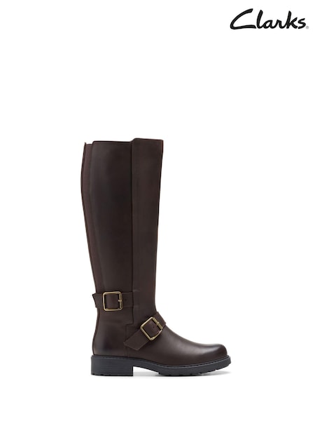 Clarks Brown Leather Orinoco2 Tall Boots (925256) | €114
