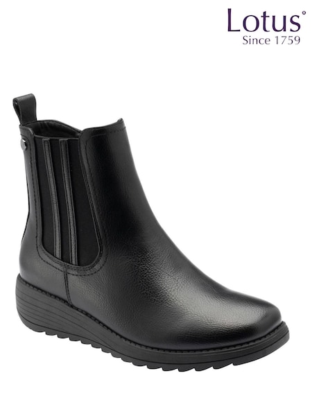 Negro - Botines con cuña de Lotus