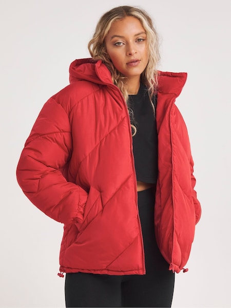 Simply Be Red Chevron Padded Short Coat (925375) | €31