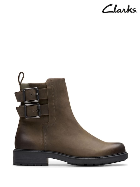 Clarks Grey Leather Orinoco 2 Bay Boots (925421) | €157