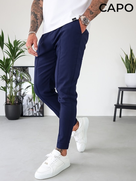 Blue - Regular Capo Smart Trousers