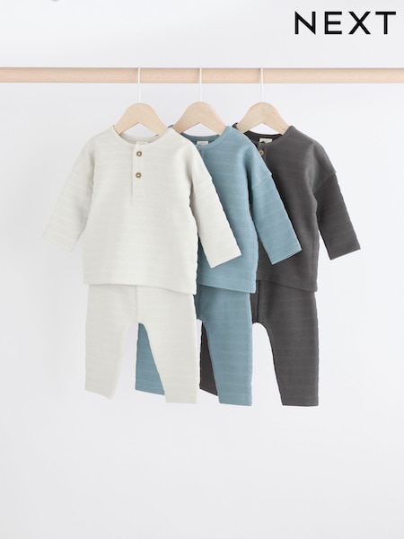 Gri/albastru - Set de 6 piese cu bluze și colanți Bebeluși (925660) | 162 LEI - 173 LEI