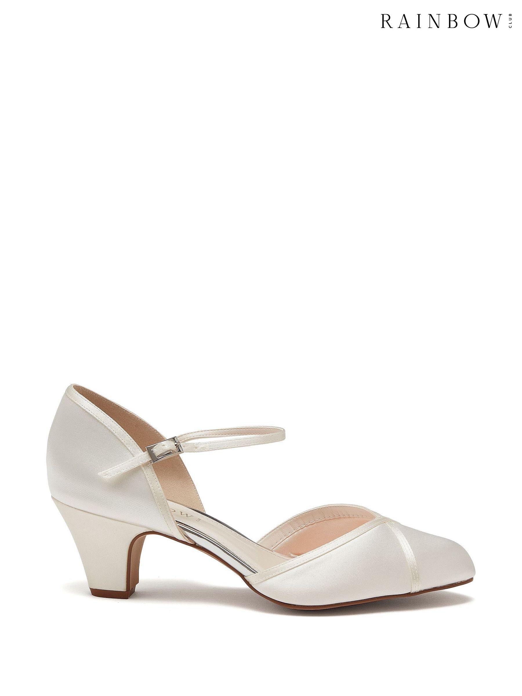 Cream satin shoes clearance