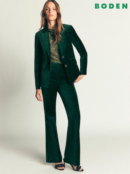 Green - Boden Stamford Velvet Blazer