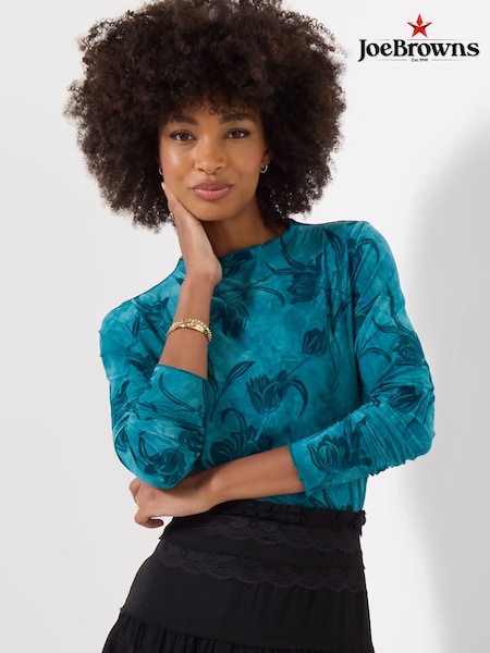 Zils - Joe Browns High Neck Jersey Top With Flocked Floral Design