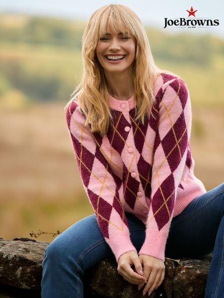 Rozā - Joe Browns pārsteidzošais Argyle kardigans