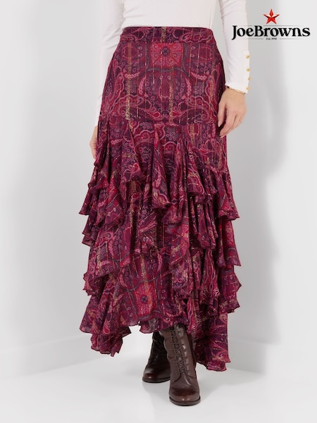 Розовый - Joe Browns Boho Multi Tier Floral Maxi Skirt