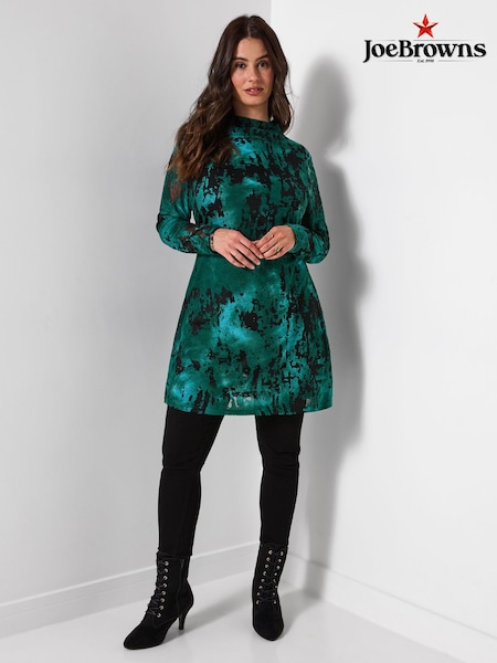 Azul - Top estilo túnica con cuello alto y estampado llamativo de Joe Browns