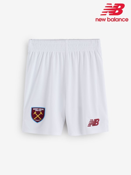 White - New Balance West Ham United 26/27 Home Shorts Youth