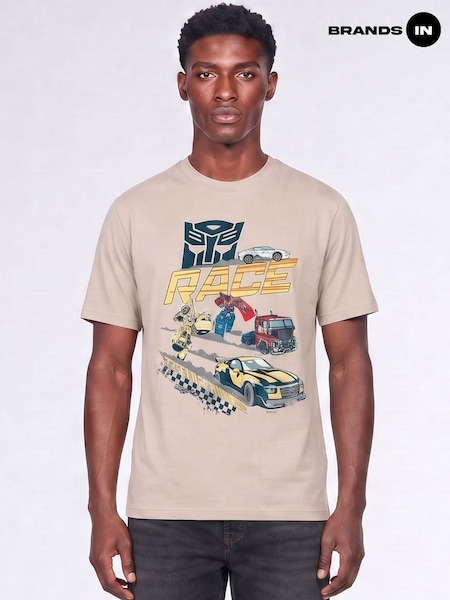 Natural - Regular Brands In Hasbro Transformers Race T-shirt