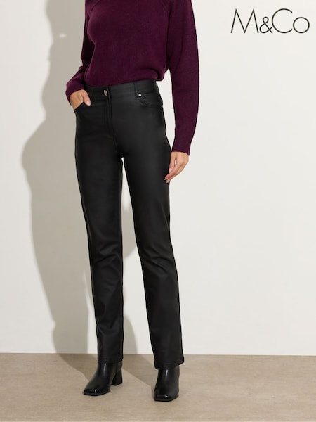 Black - M&co Coated Bootcut Jeans