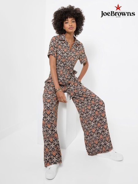 Black - Joe Browns Josie Short Sleeve Zip Front Jumpsuit