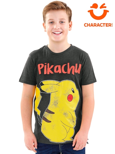 Character Black Pokemon Pikachu Boys T-Shirt (928095) | 69 QAR