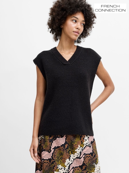 Black - French Connection Junia V-neck Vest