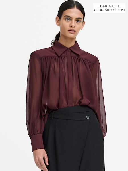 Red - French Connection Arezzo Wide Shoulder Shirt