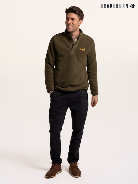 Зеленый - Regular Brakeburn Ipley Micro Fleece 1/4 Popper Sweat Top