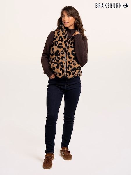 Brown - Brakeburn Damson Fleece Zipthru Gilet