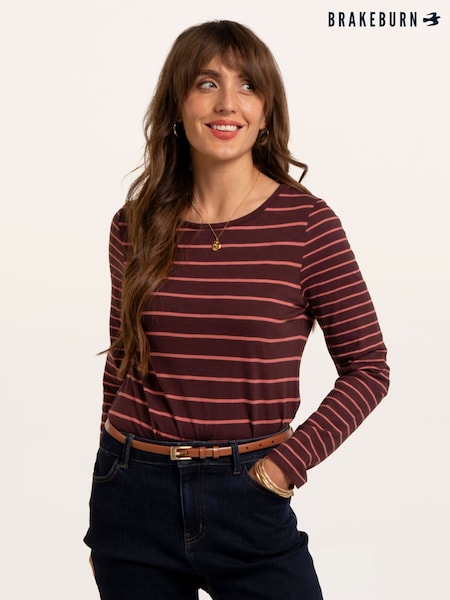Brun - Brakeburn Branksome Thick And Thin Stripe Long Sleeve T-shirt