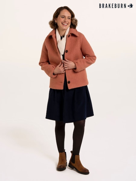 Pink - Brakeburn Bloucle Collared Coat